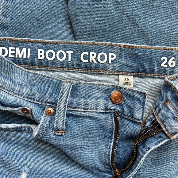 J Crew Women's Size 26 Billie Demi Boot Crop Leg Blue Wash Stretch Jeans - Picture 6 of 9